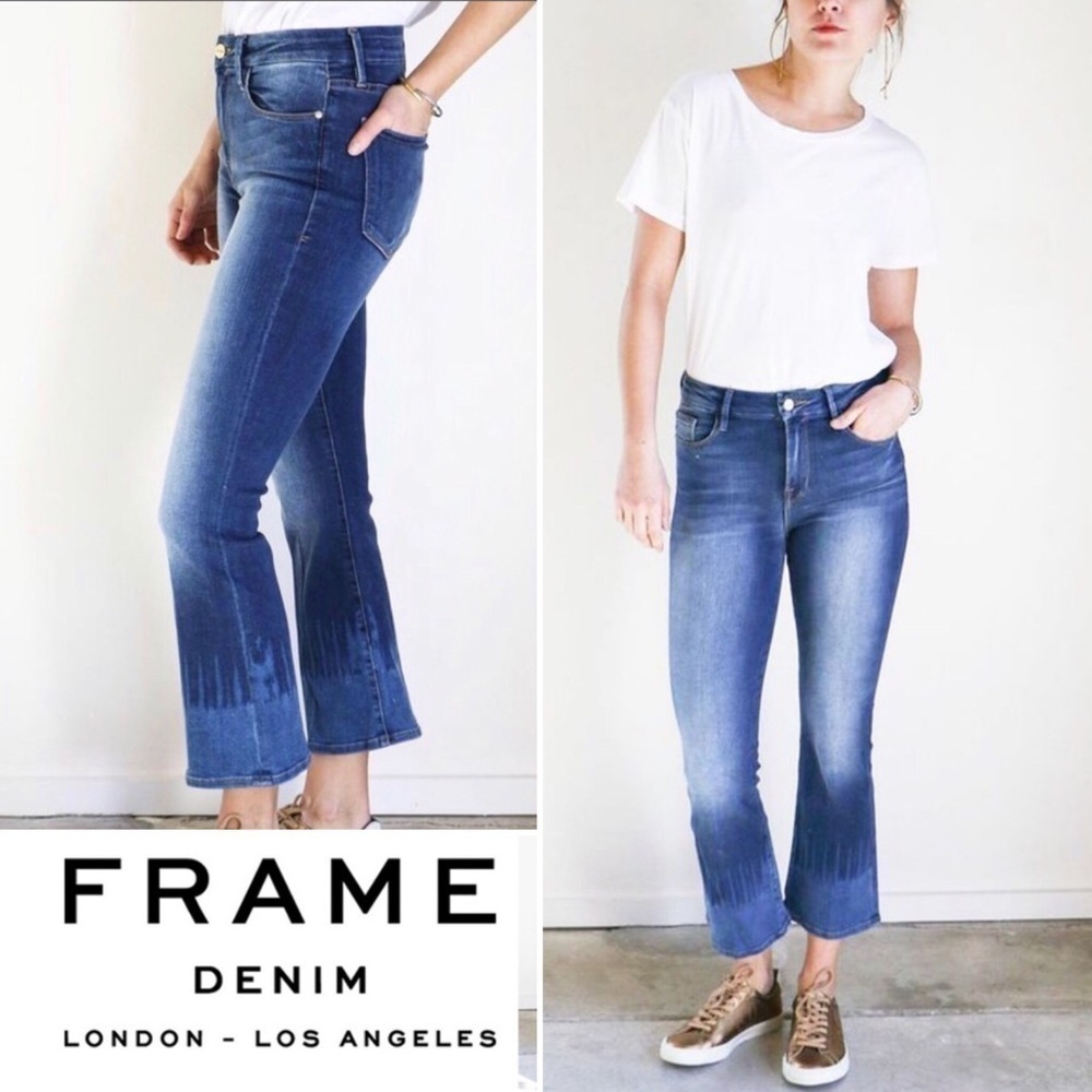 FRAME DENIM Le Crop Mini Boot Tie Dye Jeans 27